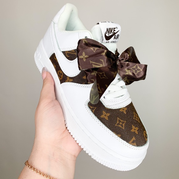 LV AF1’s with Satin Bow 🎀 - Picture 1 of 2